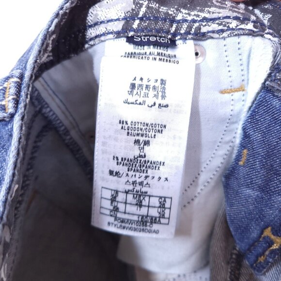 Guess Flirty Size 26 Blue Jeans Straight Leg Distressed Design Low Rise Stretch - Picture 7 of 8